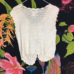 Vintage Tops - VINTAGE / Crotchet Button Up Tank Blouse Vintage Tops - VINTAGE / Crotchet Button Up Tank Blouse